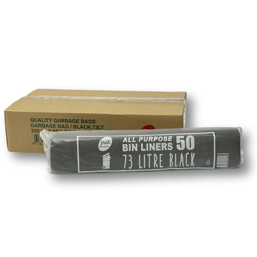 73L Black Garbage Bags - 250/carton