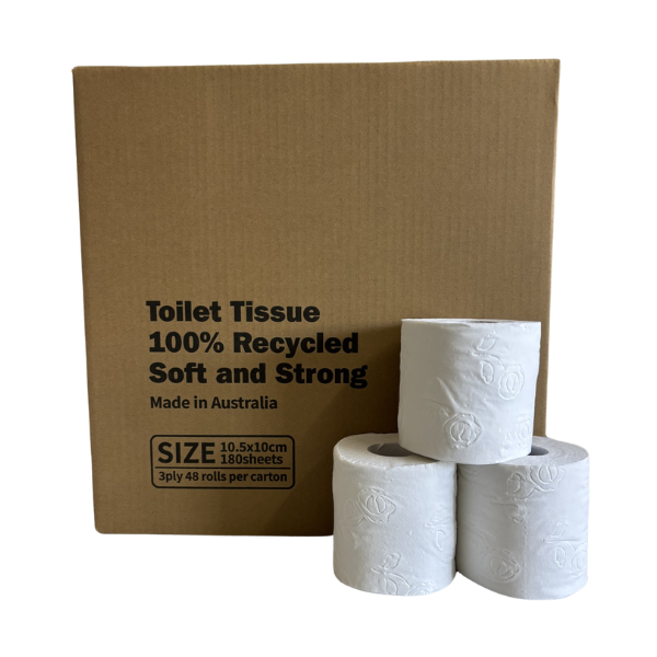 3 PLY Toilet Paper - Standard Roll - 180 Sheets - 48 rolls/carton