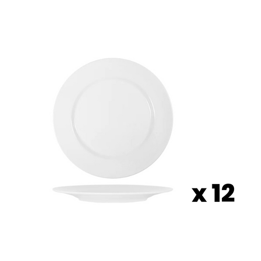 Superware Melamine Plate Raised Rim - White - 16.5cm 12pk