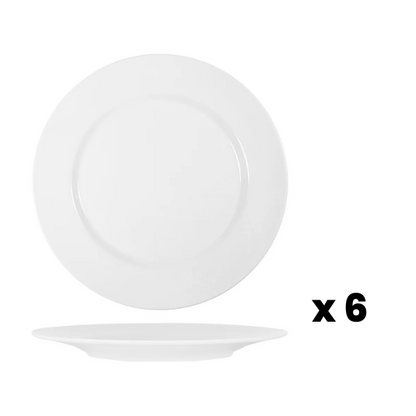 Superware Melamine Plate Raised Rim - White - 25.4cm 6pk