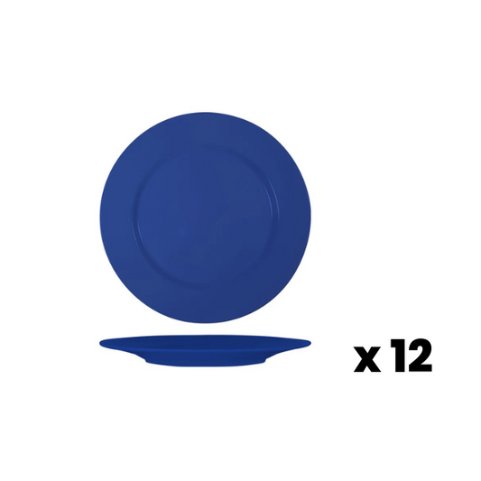 Superware Melamine Plate Raised Rim - Blue - 16.5cm 12pk