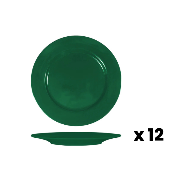 Superware Melamine Plate Raised Rim - Green - 23cm 12pk