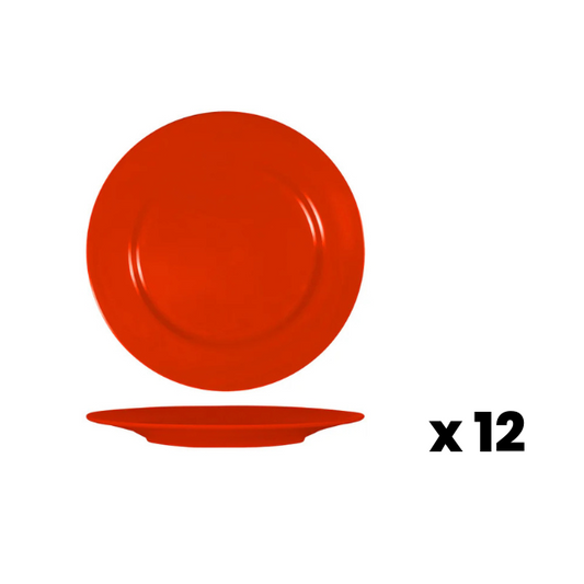 Superware Melamine Plate Raised Rim - Red - 16.5cm 12pk