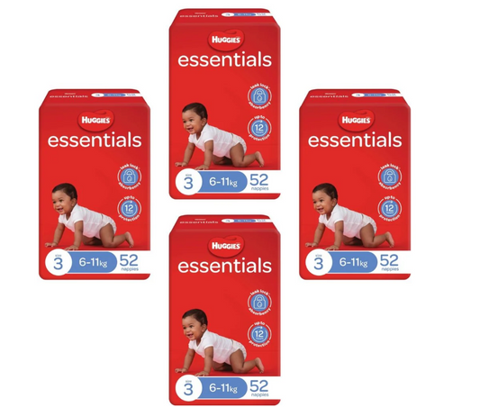 Huggies Essentials Nappies Size 3 - Crawler (6-11kg) 208pk
