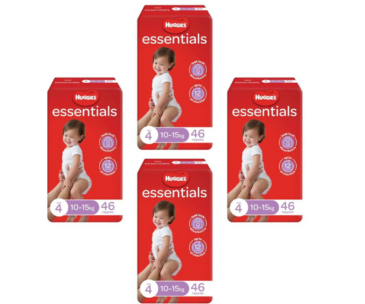 Huggies Essentials Nappies Size 4 - Toddler (10-15kg) 184pk