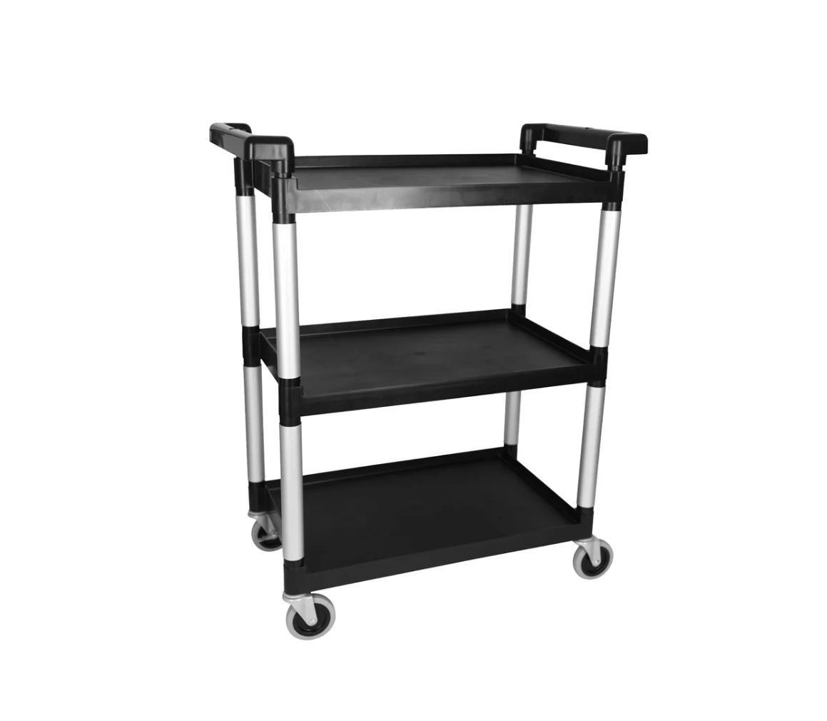 Unica Black Trolley - 3 Tier - 710x420x900mm